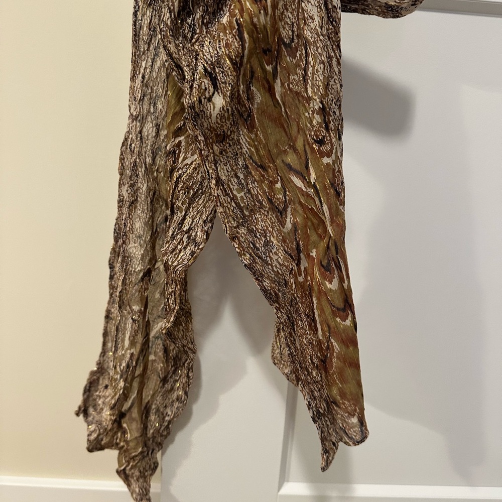 Brown and Tan Patterned Scarf